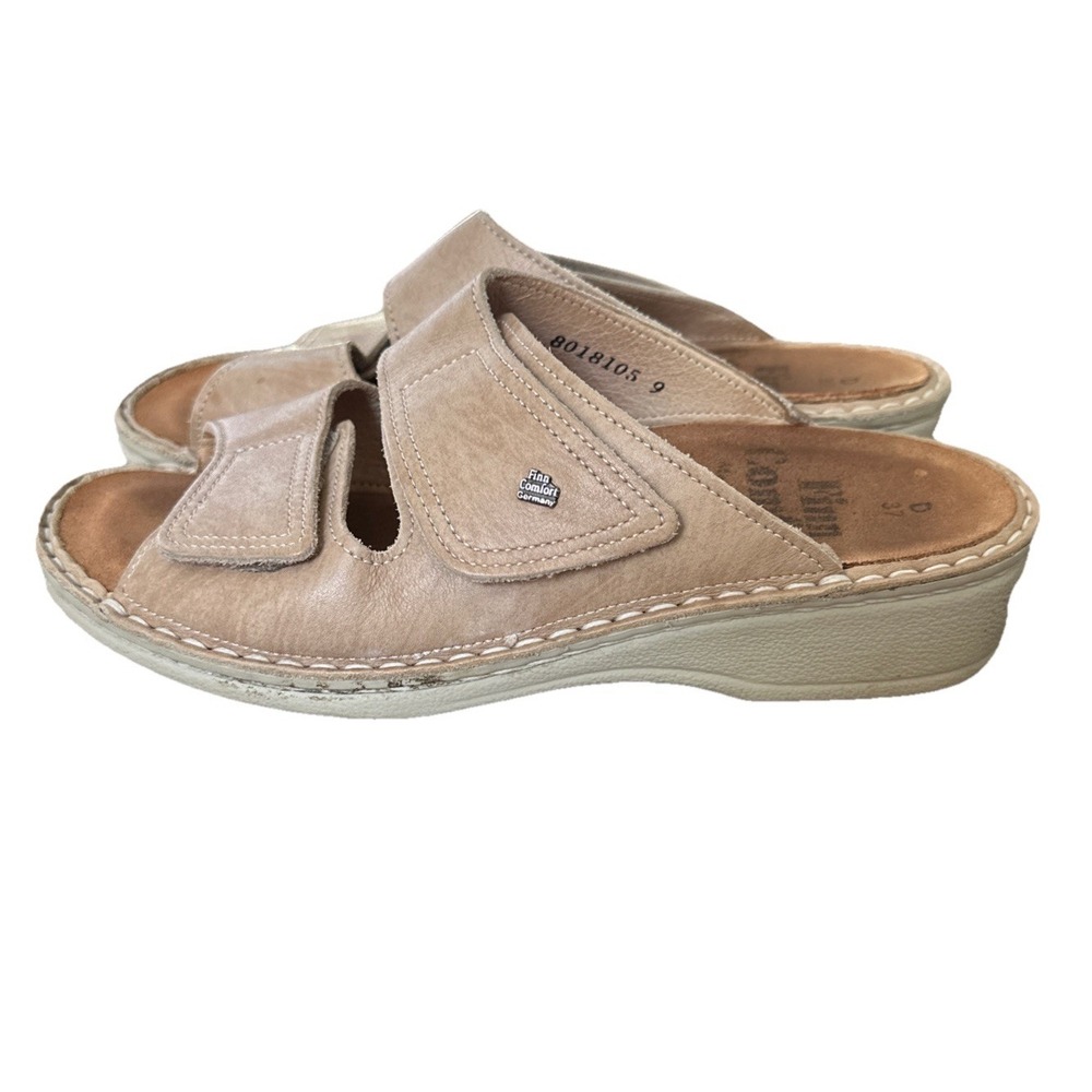 Finn‎ Comfort Women's Jamaika Sandals US Size 6 Beige Sand Leather Slide Shoes